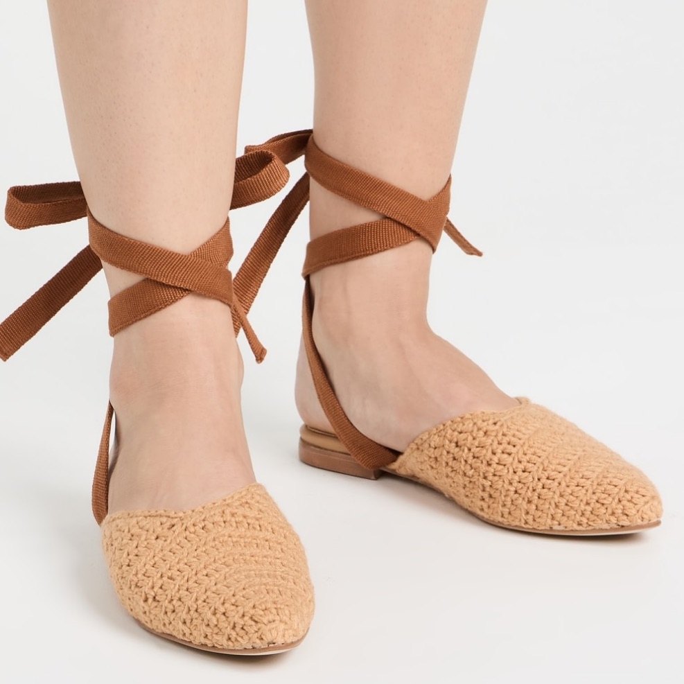 Shekudo Lace Up Porto Novo Mules Flats Size 37 Us 7